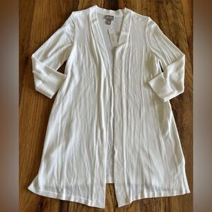 Chico's Open Cardigan white long NWT womens 1 everyday layering lightweight